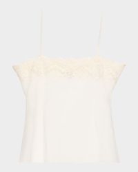 Fitted Lace Embroidered Tank Top