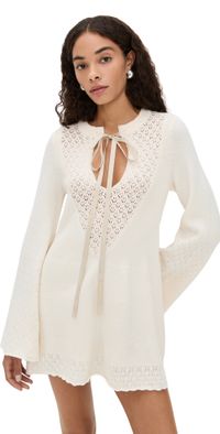 Free People Bali Old Flame Sweater Dress Ivory L