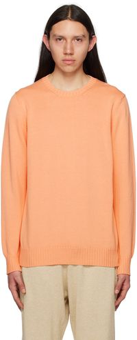 Ghiaia Cashmere Orange Crewneck Sweater