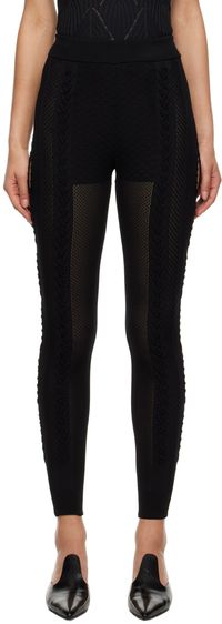Mame Kurogouchi Black Lace-Up Lounge Pants