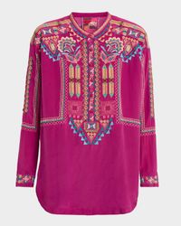 Selina Embroidered Silk Tunic