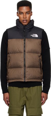The North Face Veste rétro 1996 Nuptse brun et noir rembourrée en duvet