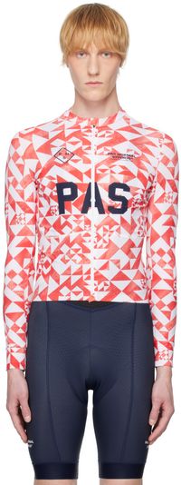 Pas Normal Studios Red & White 'PAS' Mechanism Pro Long Sleeve Jersey T-shirt