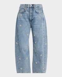 Charlie Ankle-Length Embellished Barrel Jeans