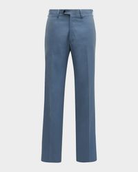 Men's Flat-Front Twill Pants