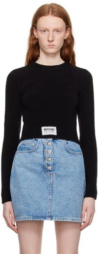 M05CH1N0 JEANS Pull noir à col ras du cou