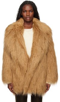 The Frankie Shop Manteau Miley brun en fourrure synthétique