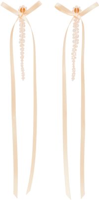 Simone Rocha Pink Bow Ribbon Drip Earrings