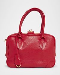 Vita Zip Goat Leather Top-Handle Bag