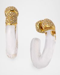 Liquid Lucite Crystal Front Back Hoop Earrings