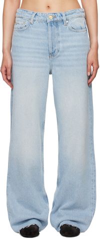 GANNI Jean Izey bleu en denim épais surteint