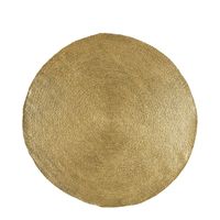 Blanc D'ivoire - Tapis rond en jute - Taille 150x150 - Doré