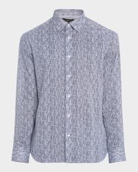 Men's Cotton Bamboo-Print Sport Shirt