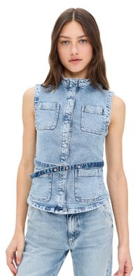 ICON DENIM LA Kelly Denim Vest Sky XS