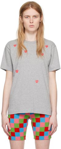 COMME des GARÇONS PLAY Gray Many Heart T-Shirt