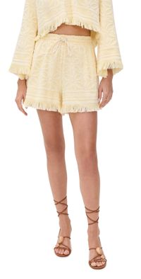 Zimmermann Coco Toweling Shorts Yellow/Cream 3