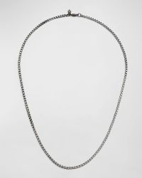 Men's Gunmetal Sterling Silver Box Chain Necklace