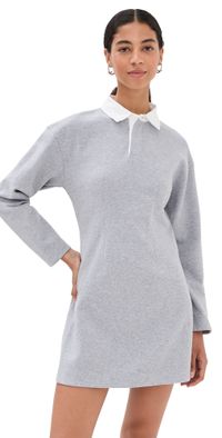 JW Anderson Long Sleeve Polo Dress Mid Grey Melange L