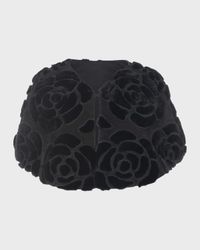 Select Shearling Lamb Floral Embroidered Suede Reversible Stole