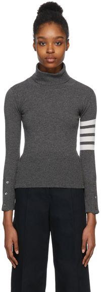 Thom Browne Grey Cashmere Classic Turtleneck