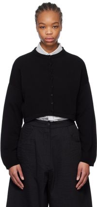 Cordera Black Cotton Cropped Cardigan