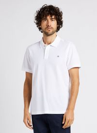 Gant - Polo col classique droit en coton - Taille 5XL - Blanc