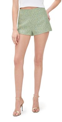 endless rose Tweed High Waisted Shorts Mint Multi M