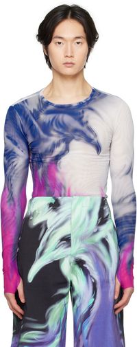 Gerrit Jacob Blue & Pink Flame Long Sleeve T-Shirt