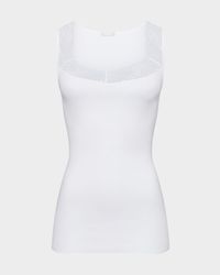 Cotton Delight Lace-Trim Tank Top