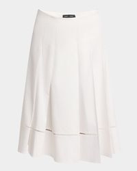 Laci Pleated Eco Cotton Poplin Midi Skirt