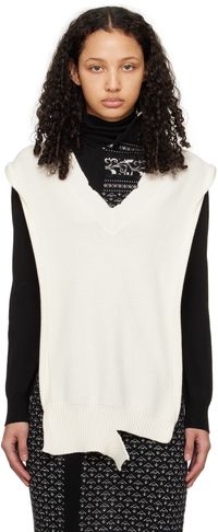 MM6 Maison Margiela Off-White Boxy Ripped Stole