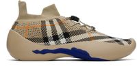 Burberry Beige Check Knit Neptune Sneakers
