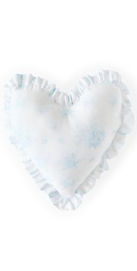 LoveShackFancy Heart Ruffle Pillow Bluebell One Size
