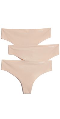 Calvin Klein Underwear Invisibles Thongs 3 Pack Light Caramel L