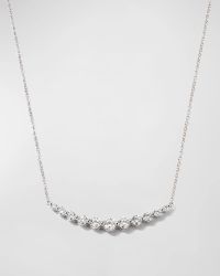 18k White Gold Diamond Curved Bar Pendant Necklace, 16-18"L, 1.07tcw