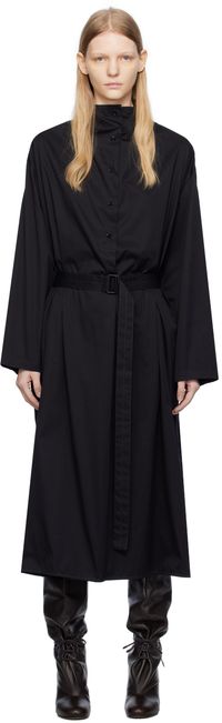LEMAIRE Black Housse Midi Dress