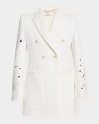 Embroidered Spongy Jacquard Jacket