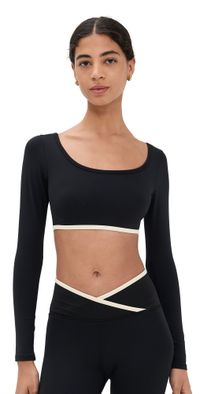 Strut This The City Crop Top Black/Shell XS