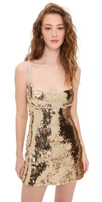 Retrofête Aderyn Sequin Dress Gold L