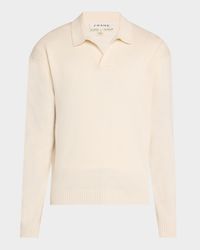 Men's Wool-Silk Polo Sweater
