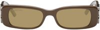 Balenciaga Lunettes de soleil rectangulaires Dynasty brunes
