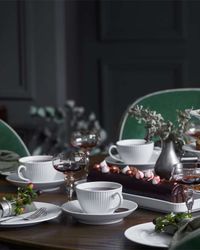 Plisse Set Of 4 Breakfast/Coffee Cup - 7 Oz.