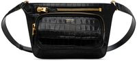 TOM FORD Black Shiny Printed Croc Pouch