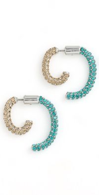 DEMARSON Luna Pave Mini Earrings Colorado Topaz/Blue Zircon One Size