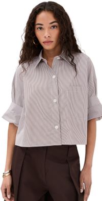 TWP Next Ex Button Down White/Chocolate M/L