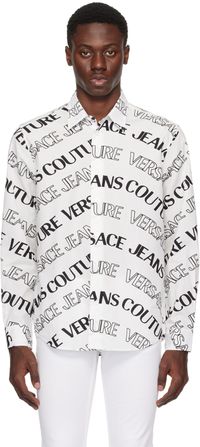 Versace Jeans Couture White & Black Logowave Shirt