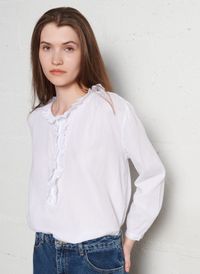 Bella Jones - Top droit manches 3/4 brodé - Taille 3 - Blanc