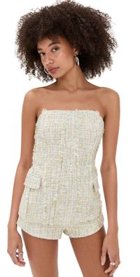 Line & Dot Clover Strapless Top Sage Multi XS