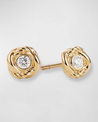 Infinity Earrings with Diamonds in 18K Gold, 6.8mm