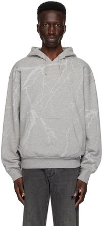 Givenchy Pull à capuche gris à motif graphique